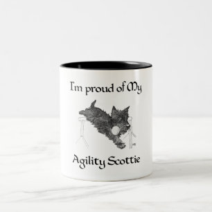 Stolz auf meine Agility Scottie Zweifarbige Tasse