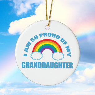 Stolz auf meine Enkelin Rainbow Weihnachten Keramik Ornament