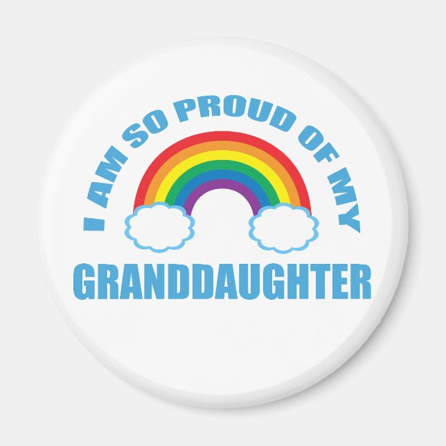 Stolz auf meine Enkeltochter Rainbow Grandeltern Magnet (Vorne)