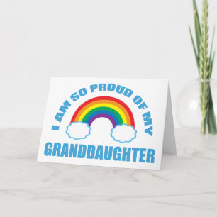 Stolz auf meine Enkeltochter Rainbow Grandparent Karte