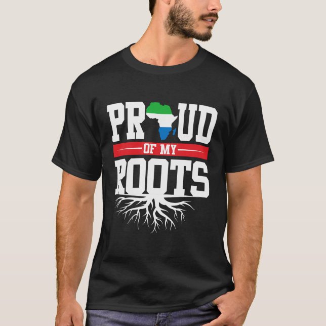 Stolz auf meine Wurzeln mit der Flagge Sierra Leon T-Shirt (Vorderseite)