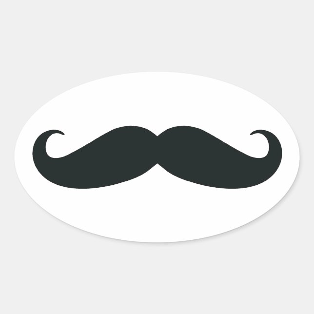 Stolz auf meinen Stache....Mustache Ovaler Aufkleber (Vorderseite)