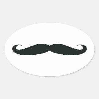 Stolz auf meinen Stache....Mustache Ovaler Aufkleber