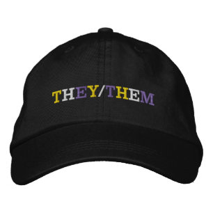 Stolz auf nichtbinäre Personen mit They Them Bestickte Baseballkappe