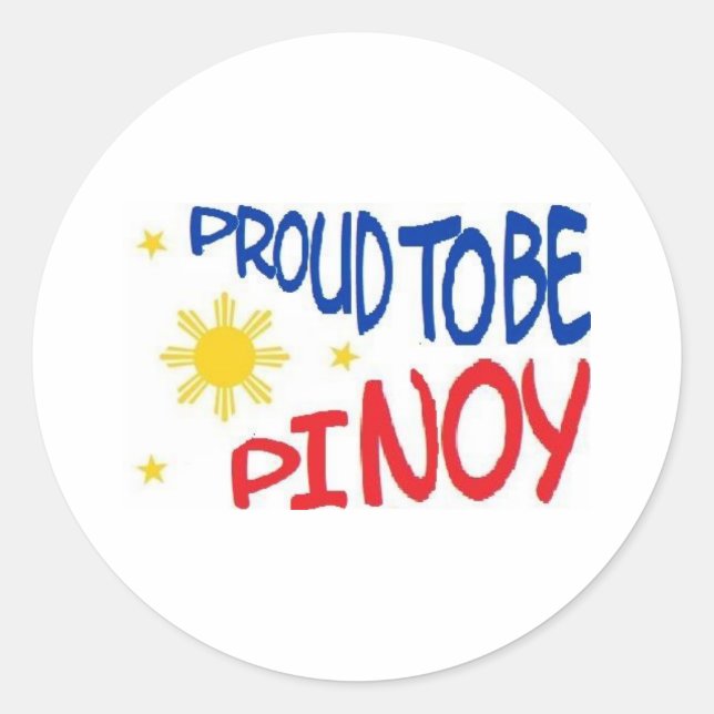 Stolz auf Pinoy Runder Aufkleber (Vorderseite)