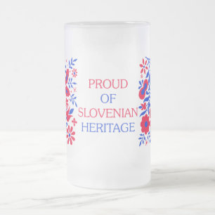 Stolz auf slowenisch ErbTasse Mattglas Bierglas