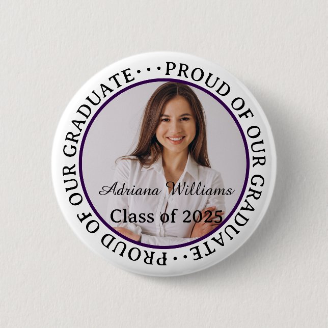Stolz auf unser Graduate 2025 Modernes Abschluss F Button (Vorderseite)