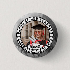 Stolz auf unser Graduate Trendy Abschluss Foto Nie Button