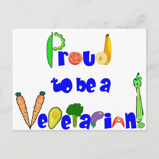Stolz auf Vegetarier Postkarte (Vorderseite)