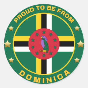 Stolz aus Dominica Runder Aufkleber