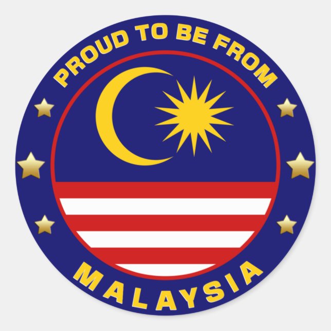Stolz aus Malaysia Runder Aufkleber (Vorderseite)