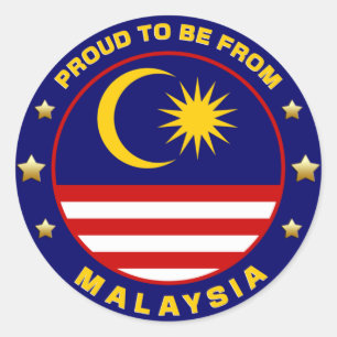 Stolz aus Malaysia Runder Aufkleber