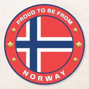 Stolz, aus Norwegen zu sein Runder Pappuntersetzer