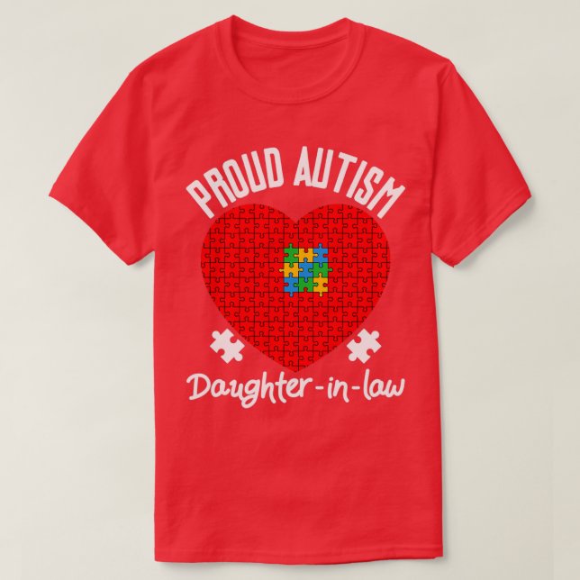 Stolz Autismus Daughterinlaw Familienkonfektionier T-Shirt (Design vorne)