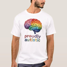 Stolz Autistisch besticktes Rainbow Brain Design T-Shirt