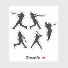Stolz Baseball Batter Silhouette 5 in 1 Aufkleber