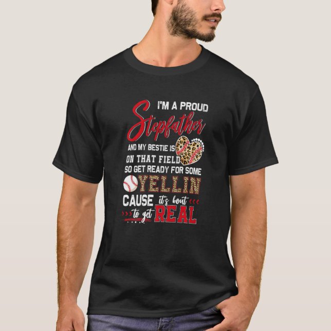Stolz Baseball Stepfather Baseball Familie Matchin T-Shirt (Vorderseite)