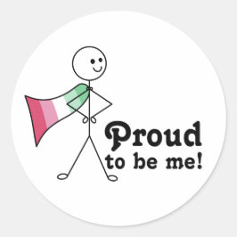 Stolz bin ich Abrosexual Stolz Superheld Runder Aufkleber