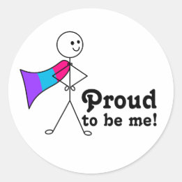 Stolz bin ich Androgyne Pride Superheld Runder Aufkleber