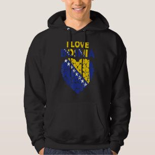 Stolz, bosnisch zu sein I Liebe Bosnien Flagge Bos Hoodie