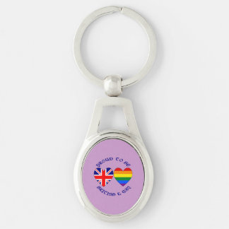Stolz, Britisch und Gay Heart Flags zu sein Schlüsselanhänger