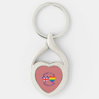 Stolz, Britisch und Gay Heart Flags zu sein Schlüsselanhänger