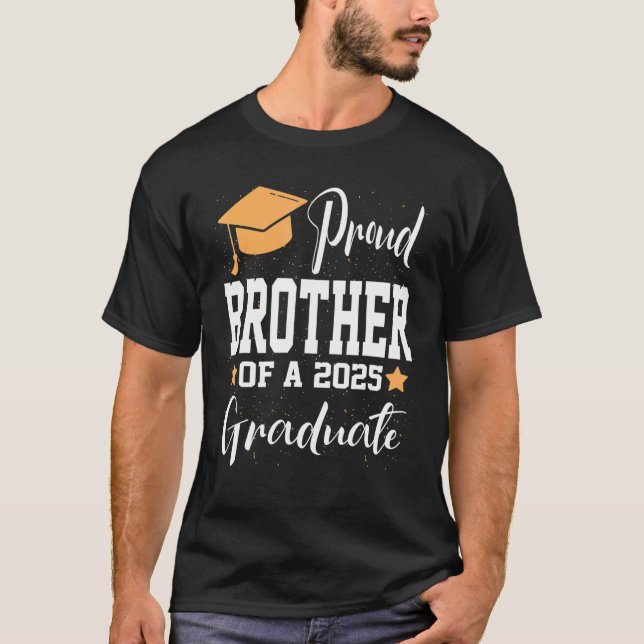 Stolz Brother eine Klasse von 2025 Graduate Dinosa T-Shirt (Vorderseite)