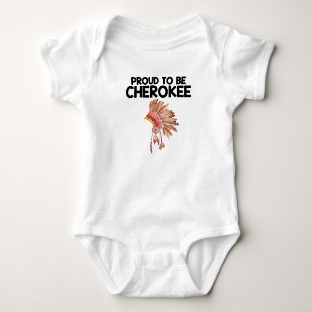 Stolz, Cherokee Ureinwohner-Baby-Bodysuit zu sein Baby Strampler (Vorderseite)