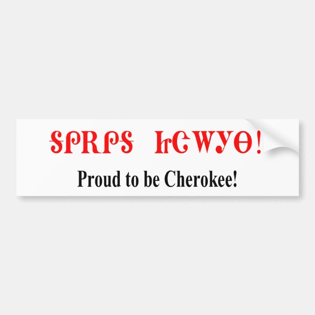 Stolz, Cherokee zu sein Autoaufkleber (Vorne)