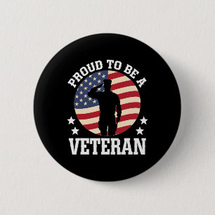 Stolz darauf, ein altgedienter US-Soldat Militär P Button