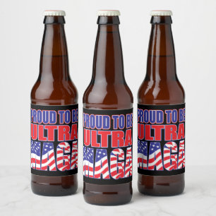 Stolz darauf, Präsident Trump zu unterstützen Bierflaschenetikett