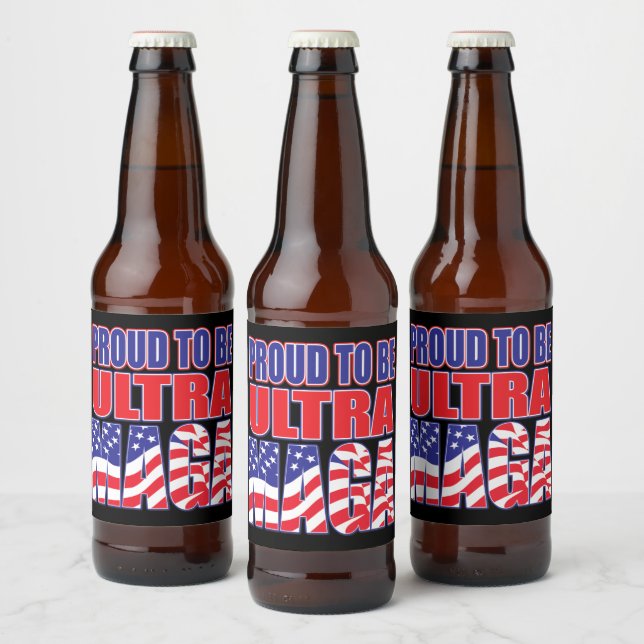 Stolz darauf, Präsident Trump zu unterstützen Bierflaschenetikett (Flaschen)
