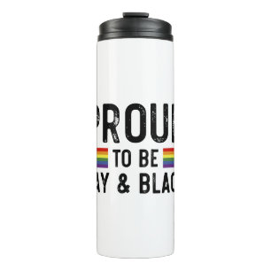 Stolz darauf, schwul und schwarz zu sein, Pride Mo Thermosbecher
