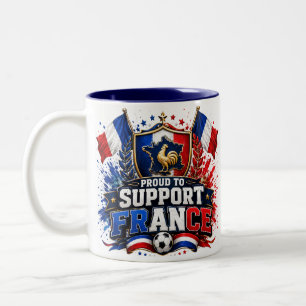 STOLZ darauf, Team France 2026 Hahn Fußball zu unt Zweifarbige Tasse