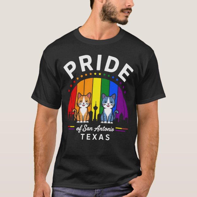 Stolz der Regenbogenflagge San Antonio City Texas  T-Shirt (Vorderseite)