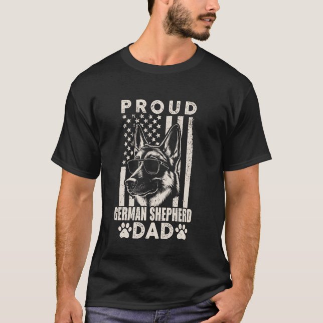 Stolz deutscher Schäferhund Vater Amerikanische Fl T-Shirt (Vorderseite)
