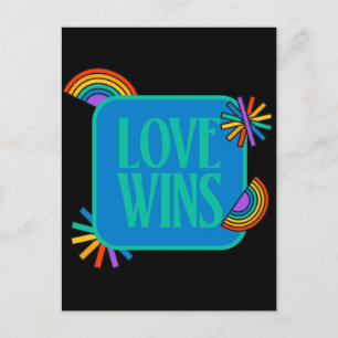 Stolz- die Liebe siegt. Schwule Regenbogen lgbtq Postkarte