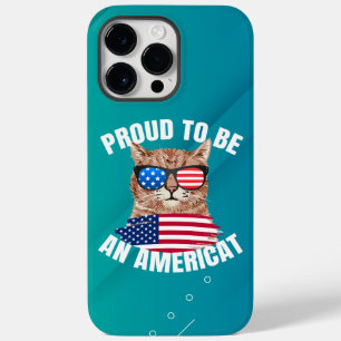Stolz, ein Americat-Katze USA-Flagge Glückliches V Case-Mate iPhone 14 Pro Max Hülle