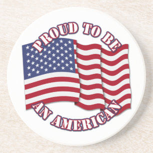 Stolz ein Amerikaner mit US-Flagge zu sein Sandstein Untersetzer