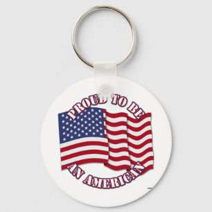 Stolz, ein Amerikaner mit USA-Flagge zu sein Schlüsselanhänger