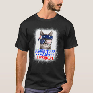 Stolz, ein Amerikaner zu sein Patriotische Katze z T-Shirt