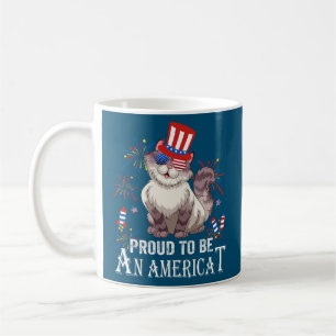 Stolz, ein amerikanischer Katze US-Flagge Happy Fo Kaffeetasse