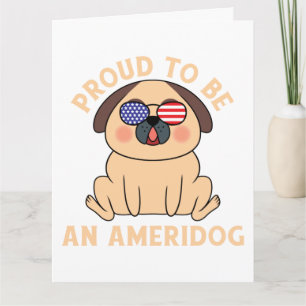 Stolz, ein amerikanischer Mops zu sein Karte