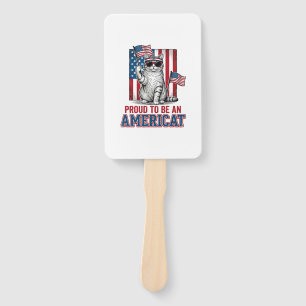 Stolz, ein amerikanischer patriotischer Katzenshir Fächer