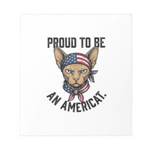 Stolz, ein amerikanischer patriotischer Katzenshir Notizblock
