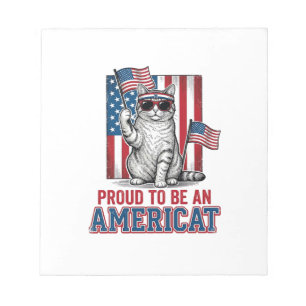 Stolz, ein amerikanischer patriotischer Katzenshir Notizblock