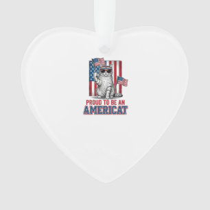 Stolz, ein amerikanischer patriotischer Katzenshir Ornament