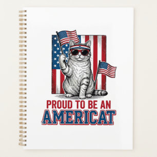 Stolz, ein amerikanischer patriotischer Katzenshir Planer