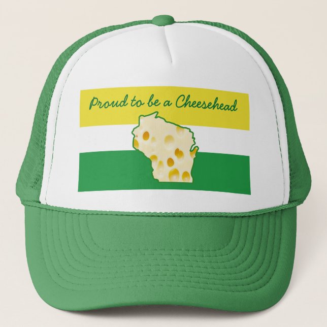 Stolz, ein Cheesehead Wisconsin Spaß zu sein Truckerkappe (Vorderseite)