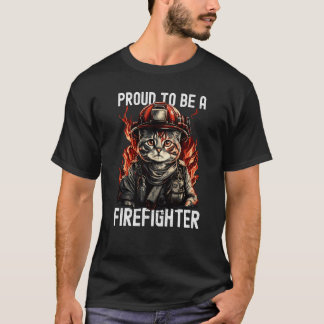 Stolz, ein Feuerwehrmann Katzenkätzchen Feuerwehrf T-Shirt